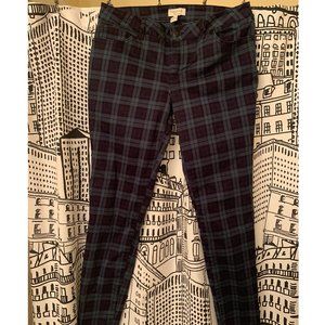 Green/Blue Plaid Forever 21 Denim Pants, Size 30